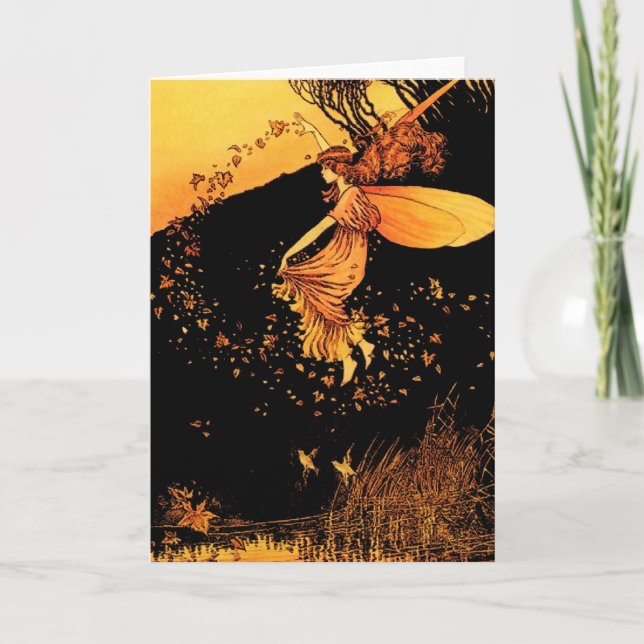 Herbst lässt Fairy Greeting Cards Karte (Vorderseite)