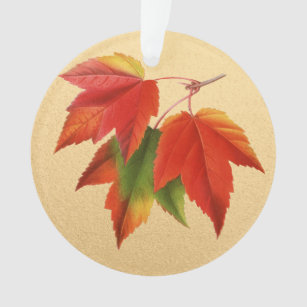 Herbst lässt Herbstfarben Ahornleaf auf Gold Ornament