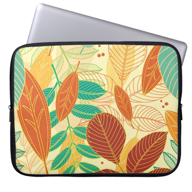 Herbst lässt nahtloses Muster Laptopschutzhülle (Vorderseite)