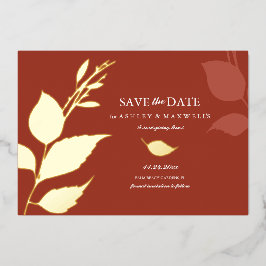 Herbst lässt Orange Friendsgiving Save the Date Folieneinladung