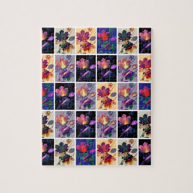 Herbst lässt rustikales Patchwork Quilt Collage (Vertikal)