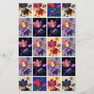 Herbst lässt rustikales Patchwork Quilt Collage Briefpapier