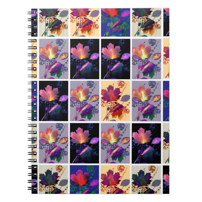 Herbst lässt rustikales Patchwork Quilt Collage Notizblock (Vorderseite)