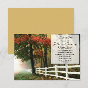 Herbst lässt White Picket Fence Hochzeitsempfang Einladung