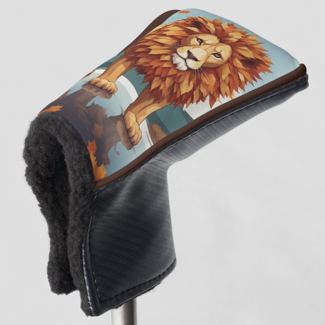 Herbst Leaves Male Lion Golf Headcover (3/4 Vorderseite)
