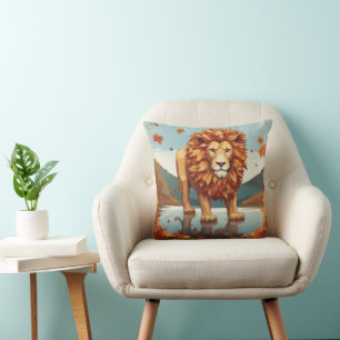 Herbst Leaves Male Lion Kissen