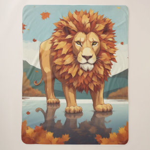 Herbst Leaves Male Lion Sherpadecke