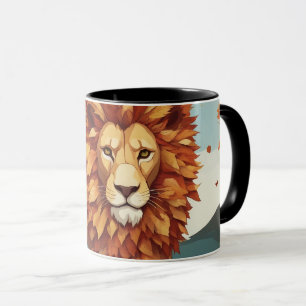 Herbst Leaves Male Lion Tasse