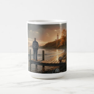 Herbst Leuchtturm Dock Coastal Fall Serenity Verwandlungstasse