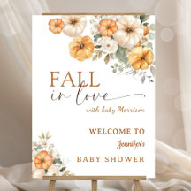 Herbst Liebe Babydusche Boho Pumpkin Begrüßungszei