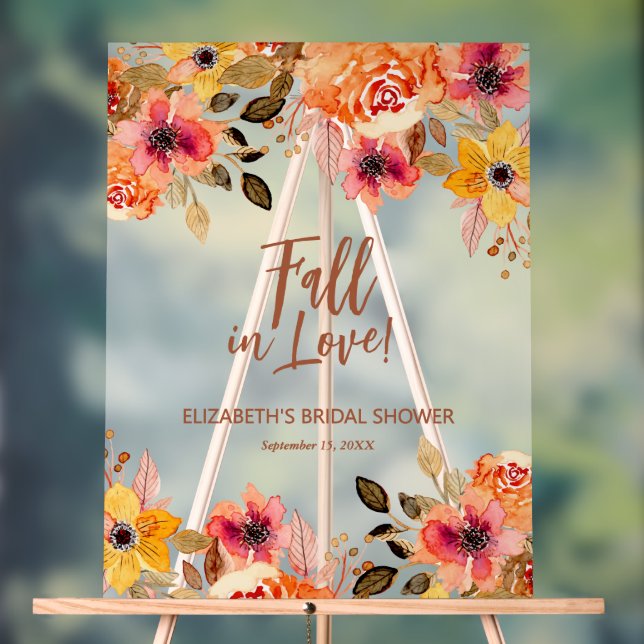 Herbst Liebe Blumenladen Brautparty Willkommen Acrylschild (Neutral)
