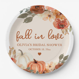 Herbst Liebe Boho Terracotta Pumpkin Brautparty Pappteller