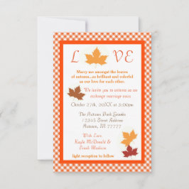 Herbst Liebe Leaf - 3x5 Einladung zur Hochzeit