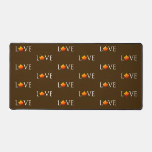 Herbst Liebe Muster rustikale Orangen Leaf Brown Schreibtischunterlage
