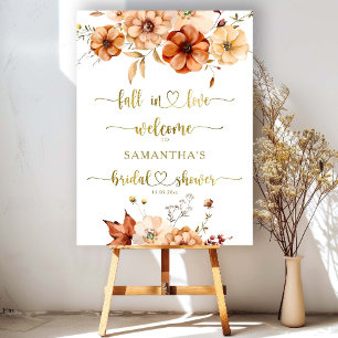 Herbst Liebe Terracotta Brautparty Begrüßungszeich Poster