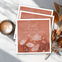 Herbst Liebe Terracotta Brautparty Napkin
