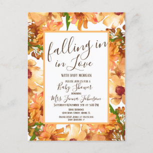 Herbst Liebesgrün Babyparty Rustikal  Postkarte