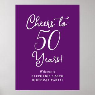 Herbst Lila auf 50 Jahre Geburtstag Willkommen Poster