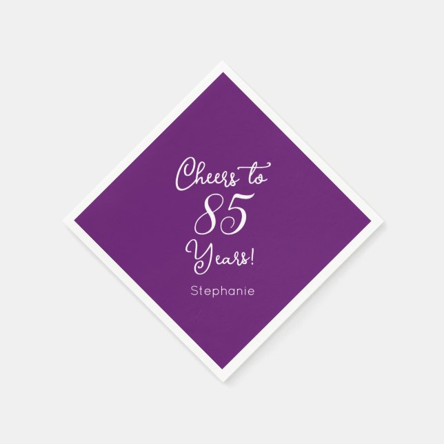 Herbst Lila auf 85 Jahre 85. Geburtstag Serviette (Ecke)