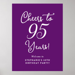 Herbst Lila auf 95 Jahre Geburtstag Willkommen Poster