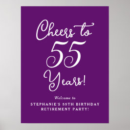 Herbst Lila für 55 Jahre Party für das Ruhestand Poster