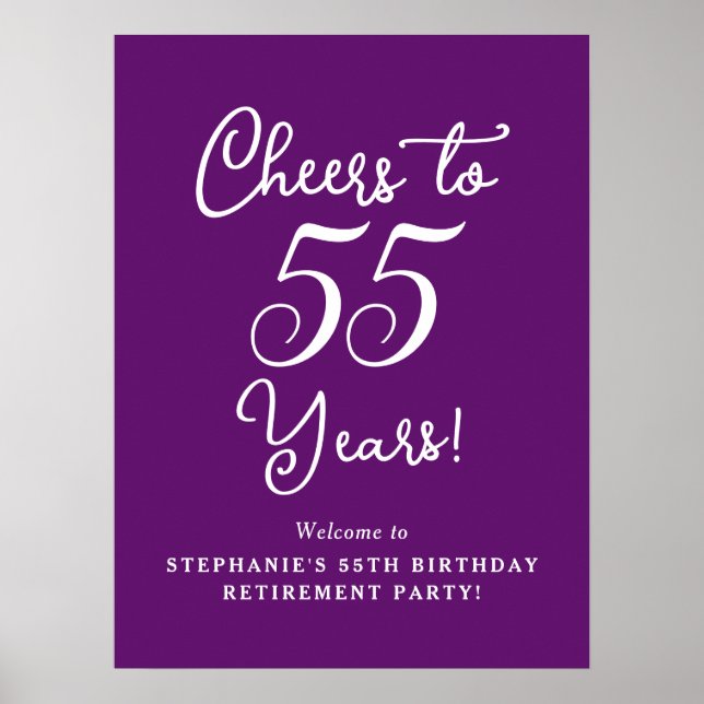 Herbst Lila für 55 Jahre Party für das Ruhestand Poster (Vorne)