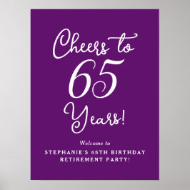 Herbst Lila für 65 Jahre Party für das Ruhestand Poster