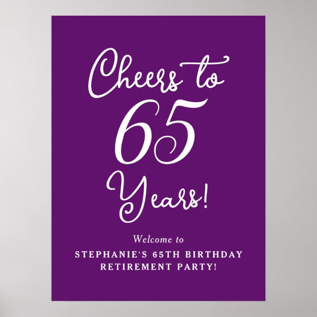 Herbst Lila für 65 Jahre Party für das Ruhestand Poster (Vorne)