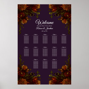 Herbst Lila rustikale Orange Wedding Elegante Goti Poster