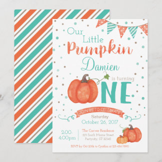 Herbst Little Pumpkin 1. Geburtstag Einladung