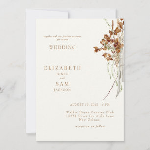 Herbst luftig Boho Creme Hochzeit Keine Eltern Einladung