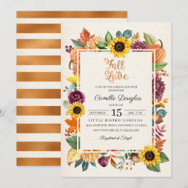 Herbst macht Sonnenblume Brautdusche einladend Einladung