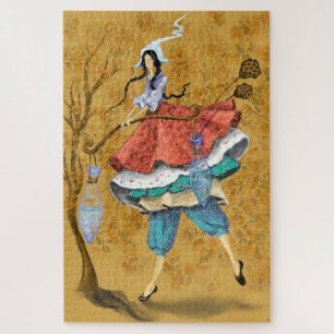 Herbst Mädchen Fantasy Puzzle Malerei
