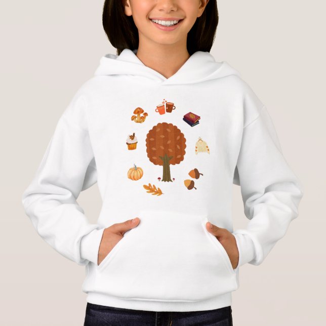 Herbst-Mädchenpullover Hoodie (Vorderseite)