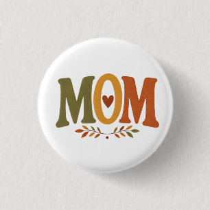 Herbst-Mama-Herz-Schlüsselanhänger mit Herbstblätt Button