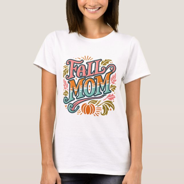 Herbst Mama Kinderankündigung - Herbst und Hallowe T-Shirt (Vorderseite)