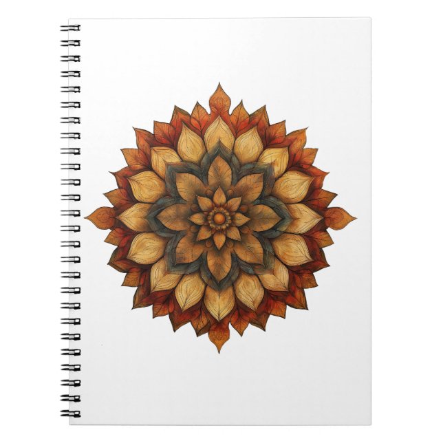 Herbst Mandala Floral Notebook Notizblock (Vorderseite)