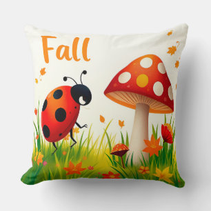 🐞 Herbst-Marienkaefer-Ernte-Szene Gemütliche Wohn Kissen