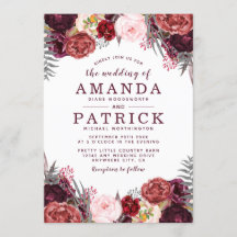 Herbst Marsala Blush Peony Wedding Einladungen