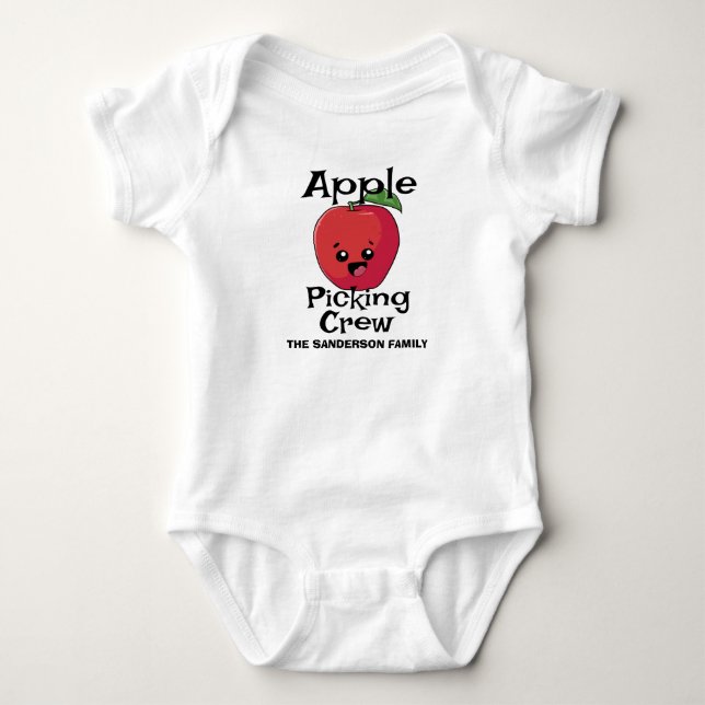 Herbst Matching Family Apple Picking-Crew Baby Strampler (Vorderseite)