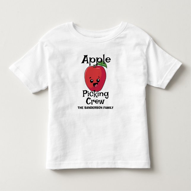 Herbst Matching Family Apple Picking-Crew Kleinkind T-shirt (Vorderseite)