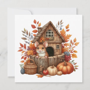 Herbst-Maus-Grußkarte Feiertagskarte