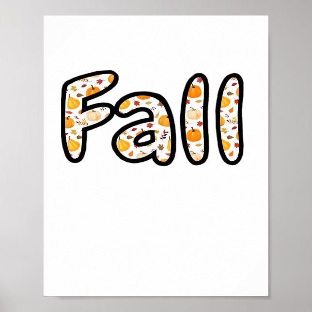 Herbst mit Kürbisgeflecht Herbstsaison Printab Poster (Vorne)