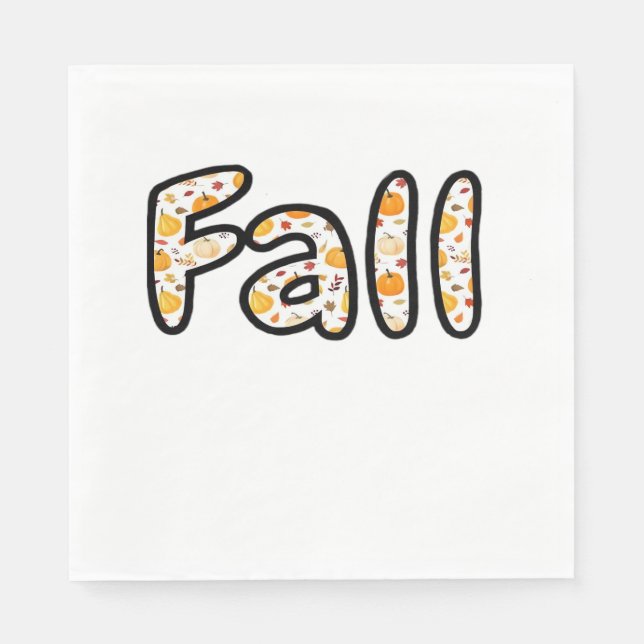 Herbst mit Kürbisgeflecht Herbstsaison Printab Serviette (Vorderseite)