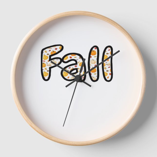 Herbst mit Kürbisgeflecht Herbstsaison Printab Uhr (Vorderseite)