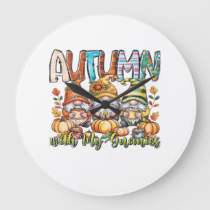 Herbst mit meinen Gnome Classic T-Shirt.png Große Wanduhr