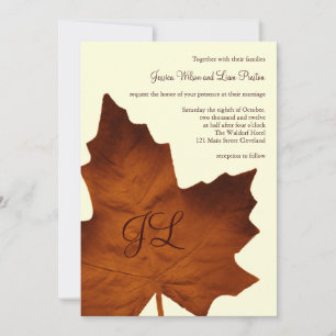 Herbst Mit Monogramm Hochzeitseinladung Einladung