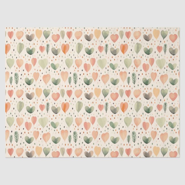 Herbst Mittlere Herzen 2 Seidenpapier (Vorderseite)