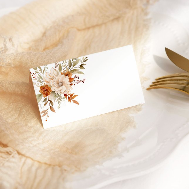 Herbst Moderne Orangenhochzeit Platzkarte (Von Creator hochgeladen)