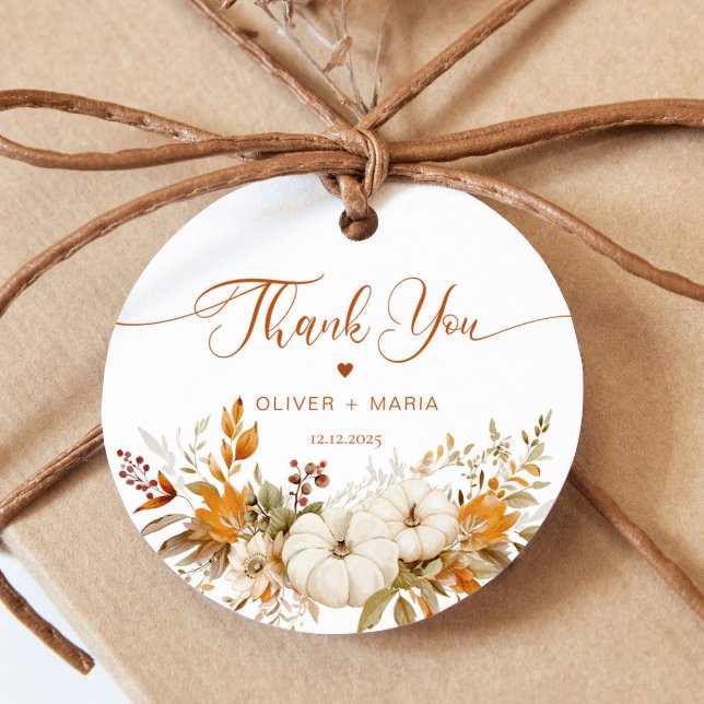 Herbst Moderne Terracotta Wedding Vielen Dank Geschenkanhänger (Von Creator hochgeladen)